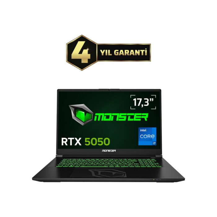 Monster Abra A7 V16.2.2 Intel Core I7 13700HX 32 GB Ram 1 Tb SSD 8 GB Rtx 5050 Freedos 17,3" Fhd 144 Hz Taşınabilir bilgisayar - Görsel 1