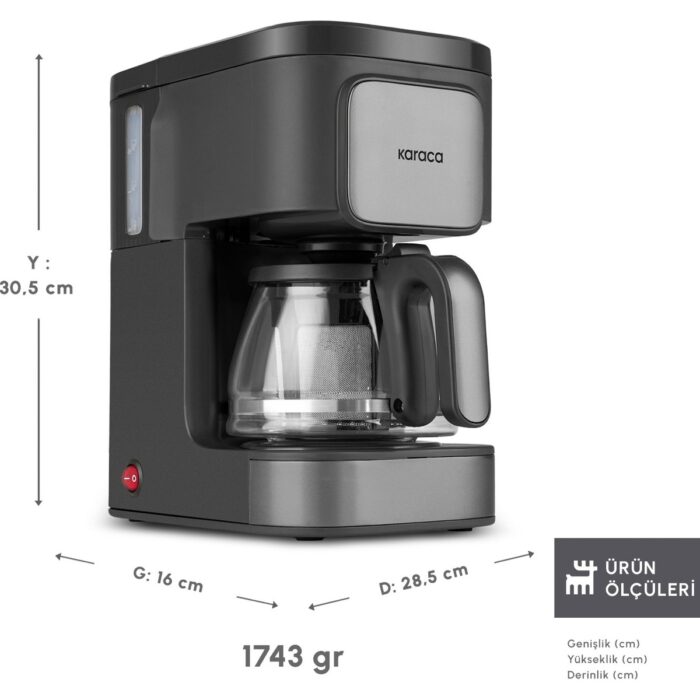 Karaca Just Coffee Aroma 2 In 1 Filtre Kahve Makinesi Space Gray - Görsel 2
