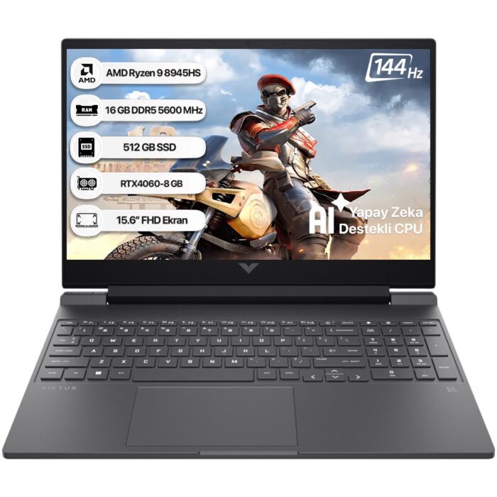 HP Victus 15-FB3007NT AMD Ryzen 9 8945HS 16GB 512GB SSD RTX4060 Freedos 15.6" Taşınabilir Bilgisayar B82WDEA - Görsel 1