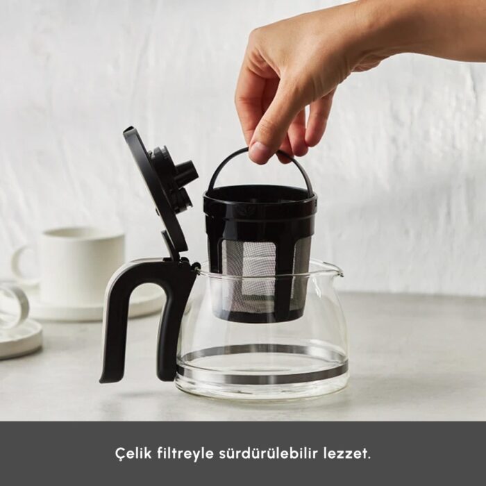 Karaca Just Coffee Aroma 2 In 1 Filtre Kahve ve Çay Demleme Makinesi Bej - Görsel 5