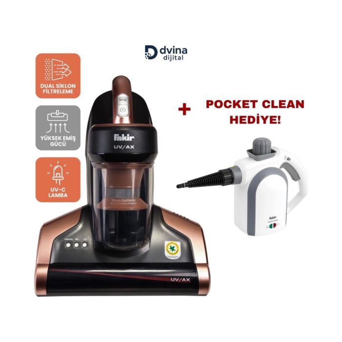 110001154785588.jpg Fakir Uvax UV-C Işınlı Yatak ve Koltuk Temizleyici Toz Torbasız Süpürge - Görsel 1