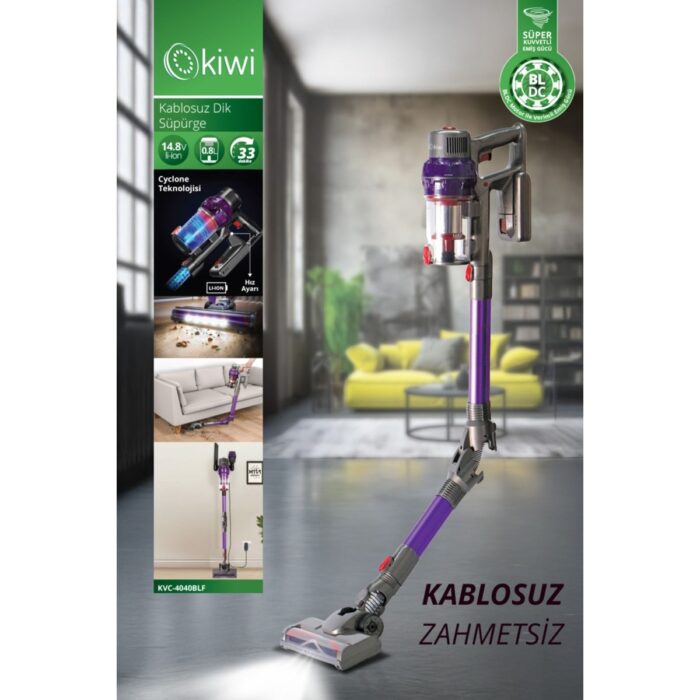 Kiwi KVC-4040BLF Katlanabilir Şarjlı Bldc Motor Dik Süpürge - Görsel 1