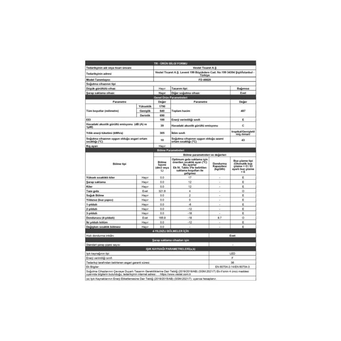 Regal Fd 48820 488 Lt No Frost Kombi Buzdolabı - Görsel 5