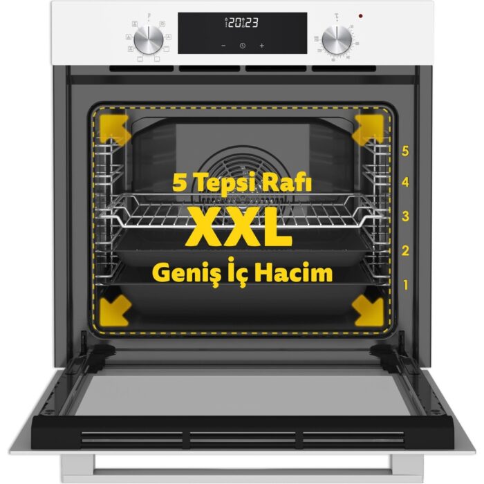 Simfer 8209 Ankastr Qs 9 Fonk Beyaz Cam Power Turbo Dij Saat - Görsel 2