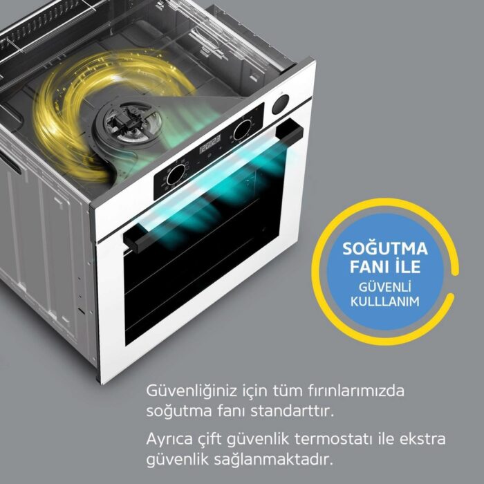 Simfer 8209 Ankastr Qs 9 Fonk Beyaz Cam Power Turbo Dij Saat - Görsel 4