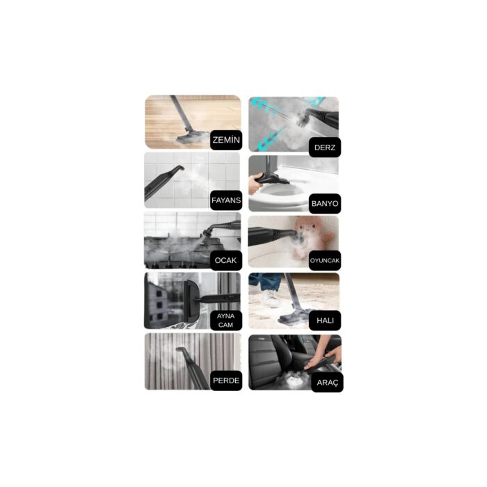 Mieco Stella Deluxe  5 Bar/ 2100W / Çok Fonksiyonlu 25 Parça Buharlı Temizleme Makinası - Beyaz - Görsel 2