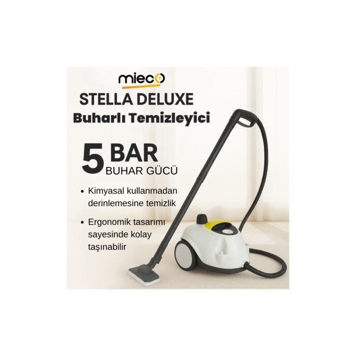 Mieco Stella Deluxe  5 Bar/ 2100W / Çok Fonksiyonlu 25 Parça Buharlı Temizleme Makinası - Beyaz - Görsel 3