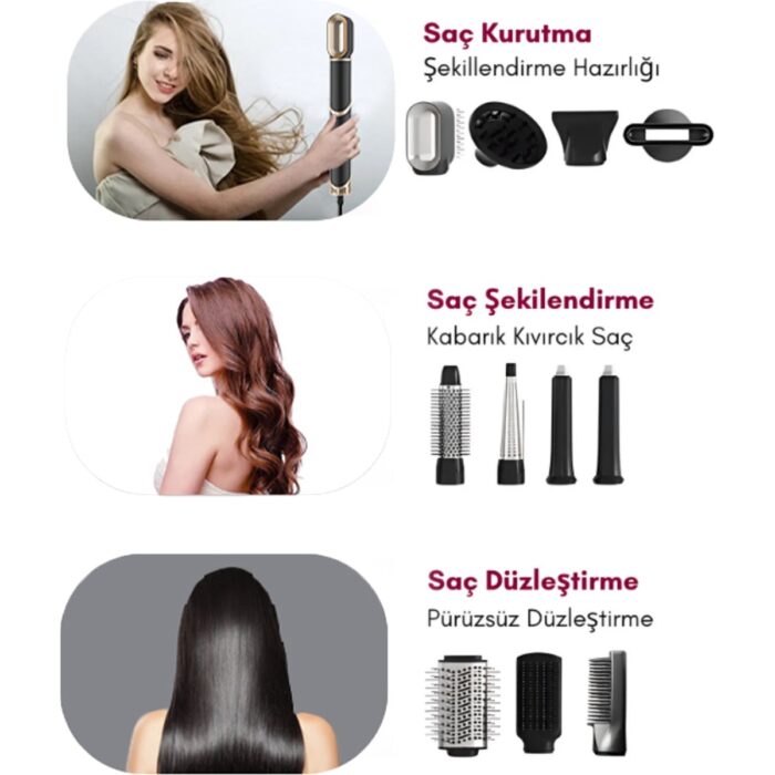 VeryFit 11 In 1 Multi Styler Hava Üflemeli Saç Şekillendirme Kurutma Çok Fonksiyonlu Ultra Set - Görsel 3