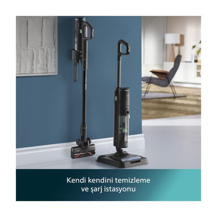 Philips XW7263/11 7000 Serisi AquaTrio Kablosuz Dikey Süpürge, Islak&Kuru Temizlik, Otomatik Temizleme ve Şarj İstasyonu, Kuru Süpürme Başlığı, - Görsel 4