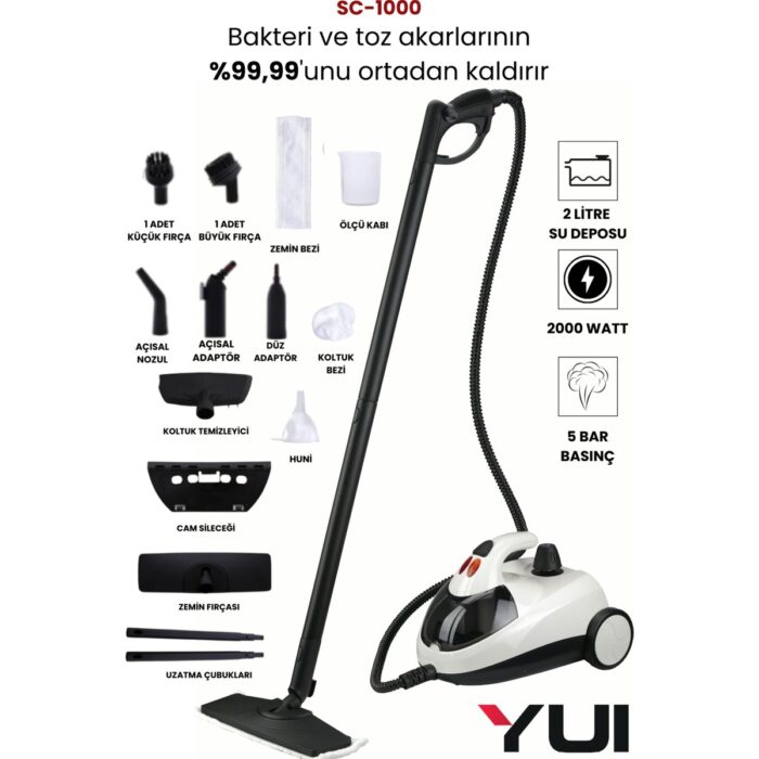 110001158978224.jpg Yui SC1000 Çok Fonksiyonlu Buharlı Temizlik Makinesi Buharlı Temizleyici - Görsel 1