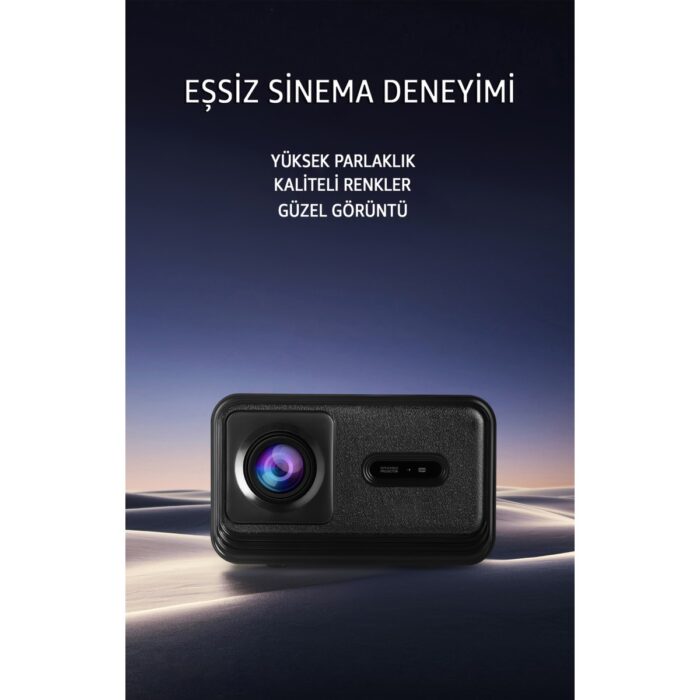 Robeve Lensun New 13 Projeksiyon Cihazı 4K Görüntü - Wifi Bluetooth Destekli - Android Kurulu Android Tv - Dahili Hoparlör - Kumandadan Odak - Dahili Hafıza - Görsel 3