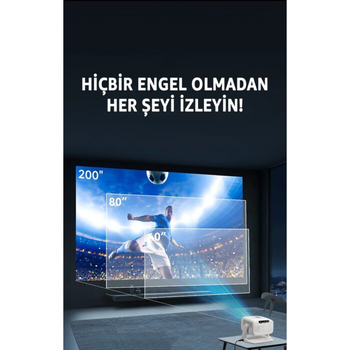 Robeve Lensun 4K Full Hd New 15 LED Projeksiyon Cihazı – 200 Inç, Wi-Fi, Bluetooth 5.2, Hdmı/usb/playstore, Android Tv,  Otomatik Görüntü Düzeltme, Dahili Hoparlör - Görsel 5
