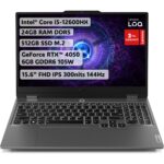 Lenovo LOQ Intel Core i5 12600HX 24GB 512GB SSD RTX4050 Freedos 15.6" IPS 144Hz Taşınabilir Bilgisayar 83GS00P6TR
