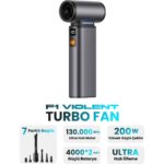 Seyutech F1 Violent Turbo Jet Fan 130000RPM Ultra Güçlü Motor Güçlü Vakum 4000MAH Bataryalı Üflemeli