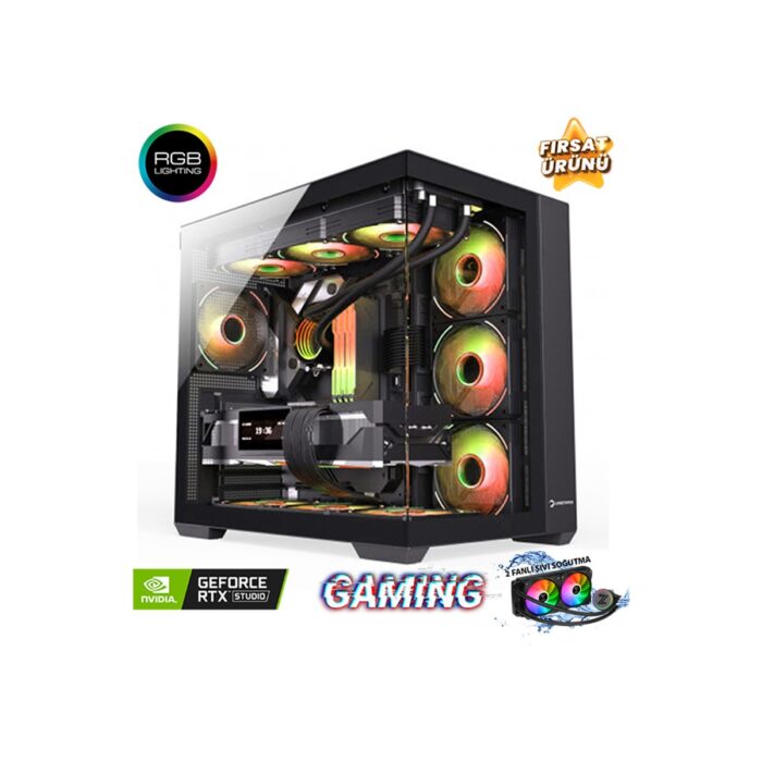 Zeiron Warrior Eagle X55 Ryzen 7 5700X 32GB 1tb M.2 SSD RTX5060 27" 280Hz Sıvı Soğutmalı Oyuncu Bilgisayar - Görsel 2