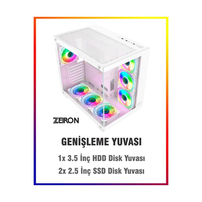 Zeiron Mirage X50 Pro White Ryzen 7 5700X 32GB 1tb M.2 SSD RTX5060 Sıvı Soğutmalı Oyuncu Bilgisayarı - Görsel 3