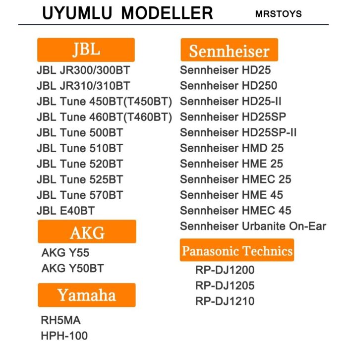 Mrs Tech Jbl Tune 450 T500BT 510BT 520BT T570BT Uyumlu Kulaklık Pedi Süngeri T460 JR300 310 T250 Kulak Yastık Ped Sünger Earpad Kulak Minderi   Yalıtım Köpük - Görsel 5