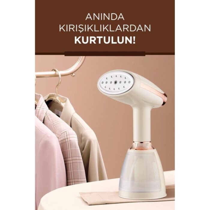 Başkenttekno KY-003 Beyaz Buharlı Kırışık Giderici 1500W Taşınabilir Seyahat Boy Dikey Ütü - Görsel 3