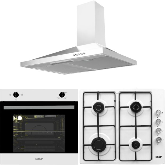 Exep  Basıc Beyaz Ankastre Set (ED400-EO330-EF200) - Görsel 1