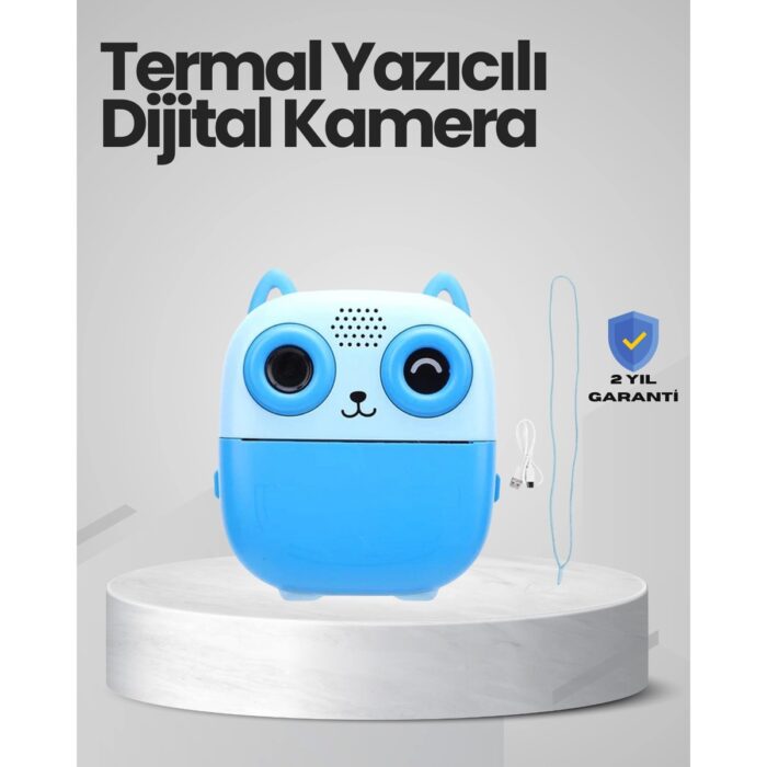 110001172520707.jpg Anında Baskı Yapabilen Çocuk Fotoğraf Makinesi Hafıza Kart Destekli - Görsel 1