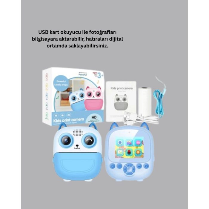 Çocuklar Için Eğlenceli Dijital Kamera 1300MAH Şarjlı - Görsel 4