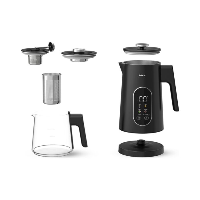 Fabcio Aroma Smart Sıcaklık Kontrollü 1500W Dokunmatik Çelik Çay Makinesi - Görsel 5