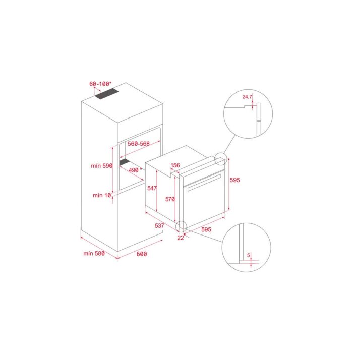 Teka - Hcb 6531 P Ss - Pirolitik Ankastre Turbo Fırın - Siyah Cam/inox - 70 Lt - 111020024 - Görsel 5
