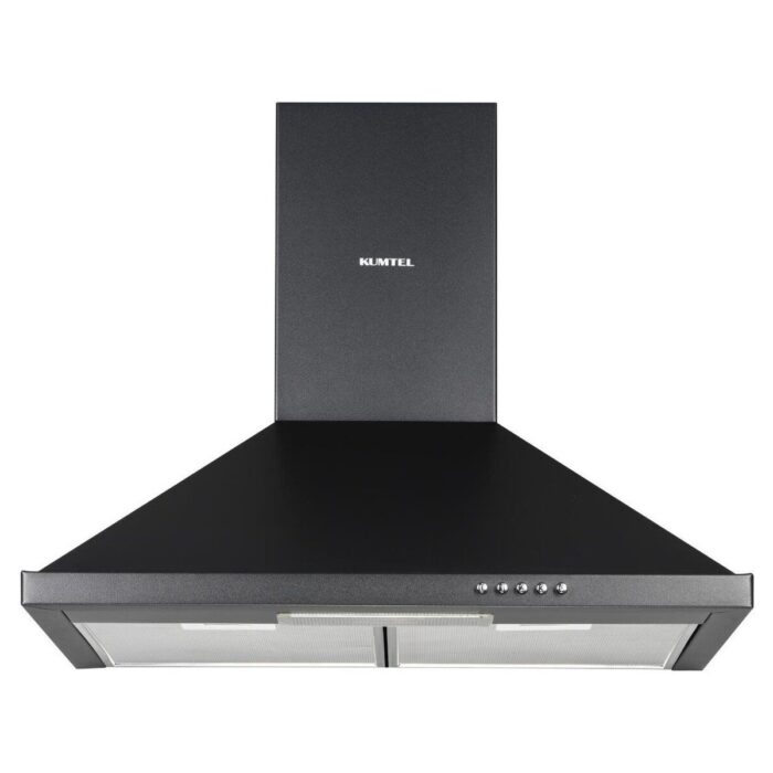 Kumtel Siyah Dp6-S Duvar Tipi Piramit Davlumbaz Alüminyum Filtre, 450 m³/s Yüksek Emiş Gücü ile Sessiz Çalışma - Görsel 2