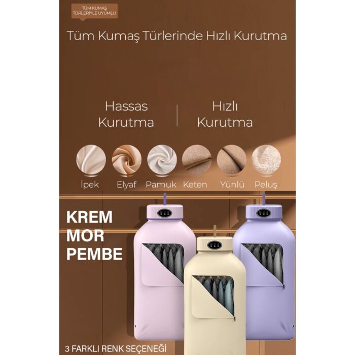 Robo Katlanır Çamaşır Kurutma Makinesi Pembe - Görsel 1