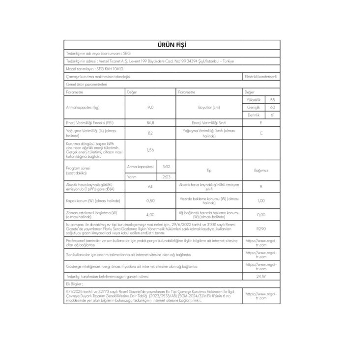 Seg Kmh 90M10 Kurutma Makinesi - Görsel 3