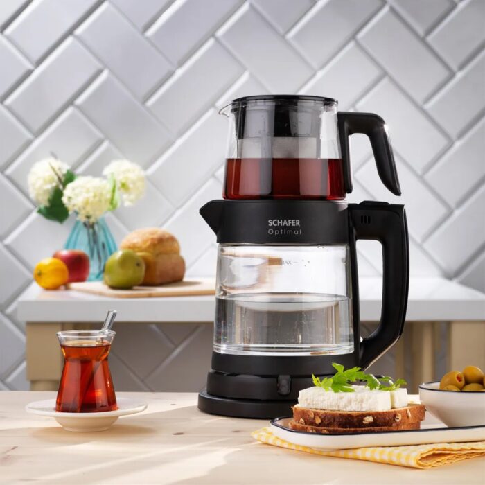 Schafer Optimal Elektrikli Cam Çay Makinesi-Siyah - Görsel 3