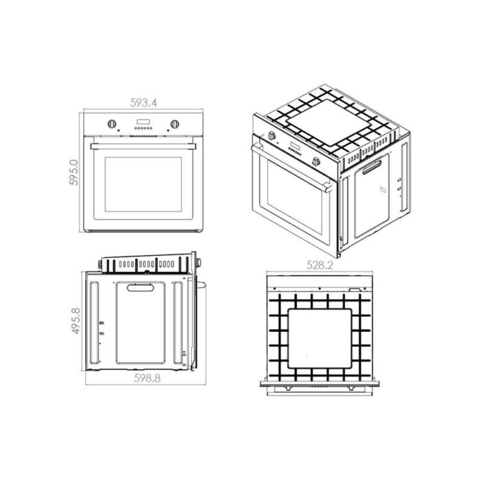 Ferre Beyaz Set ( D101 Beyaz Davlumbaz -ED076-WFA Beyaz Ocak- XE63CB Fryart Beyaz Fırın ) - Görsel 3