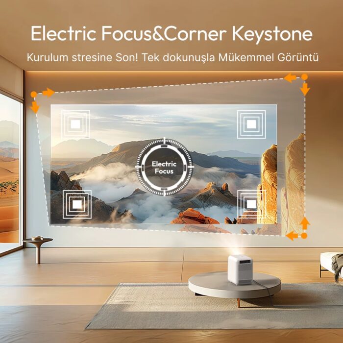 BYINTEK U4 Pro Akıllı Projeksiyon Cihazı 1080P Full HD - Android - Wifi - 450 ANSI Lumen - Görsel 3