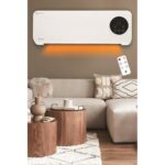 Kiwi Duvar Tipi Fanlı Isıtıcı 2000W – Seramik PTC Teknolojili, Uzaktan Kumandalı, Ev ve Ofis Kullanımına Uygun, Beyaz - Görsel 2