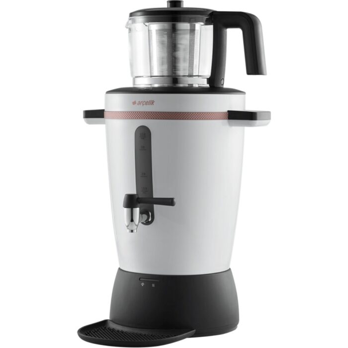 Arçelik Beyaz Çay Makinesi – 3,5 L Su Isıtıcı, 0,9 L Cam Çift Demlik, Otomatik Kapanma ve Güvenlik Özellikleri - Görsel 2