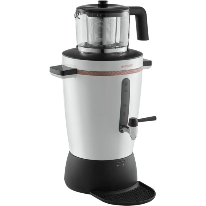 Arçelik Beyaz Çay Makinesi – 3,5 L Su Isıtıcı, 0,9 L Cam Çift Demlik, Otomatik Kapanma ve Güvenlik Özellikleri - Görsel 3