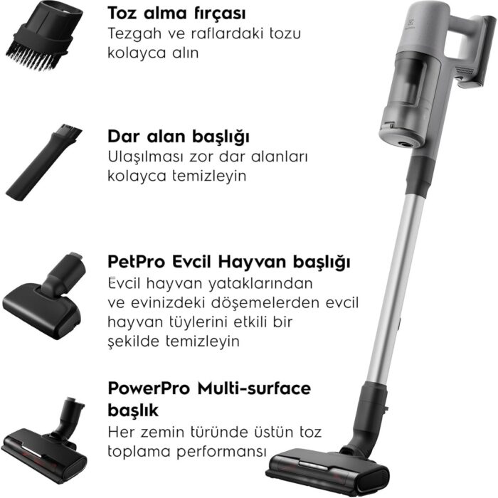Electrolux EP61AB21UG 600 Serisi Petpro Başlıklı Dikey Şarjlı Süpürge, 50 Dakikaya Kadar Çalışma Süresi - Görsel 3
