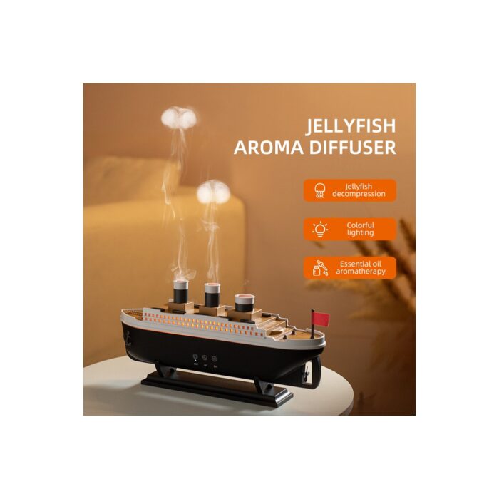 110001187430430.jpg Neffo Titanic Aromaterapi Hava Nemlendirici Kuruluğu Önlemek Için Verimli Gemi Dizaynlı Difüzör - Görsel 1