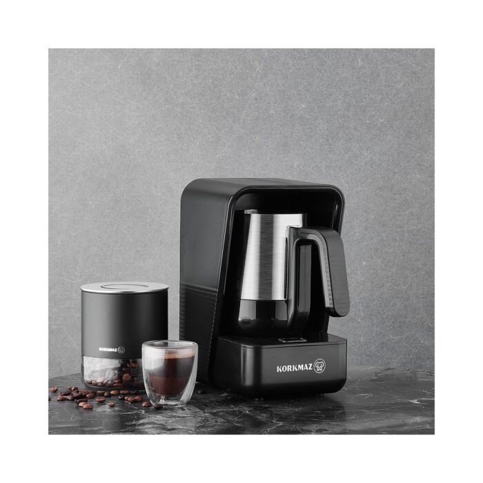 Korkmaz Moderna Otomatik Türk Kahve Makinesi – 5 Fincan Kapasiteli, Paslanmaz Çelik Cezve, Köz Tadında Pişirme ve Termo Balans Teknolojisi - Görsel 4
