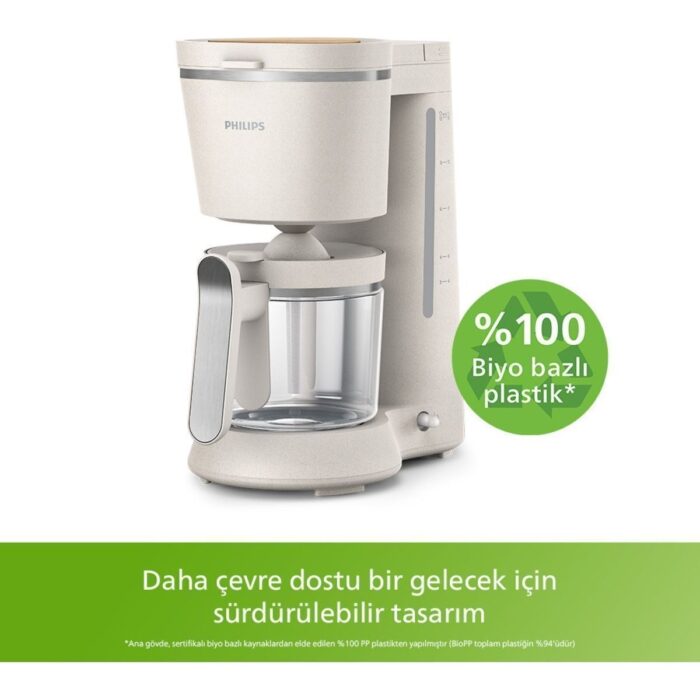 Philips ECO Conscious Edition Filtre Kahve Makinesi 1,2 L, 15 Fincan Kapasiteli, Otomatik Kapanma ve Cam Sürahi - Görsel 2