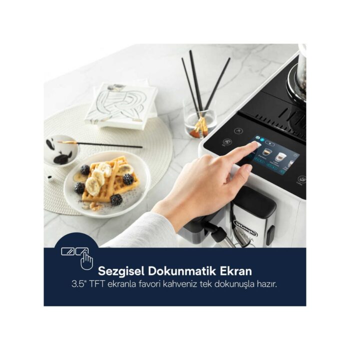 Delonghi Rivelia Serisi EXAM440.55.W Tam Otomatik Kahve Makinesi - Beyaz - Görsel 4