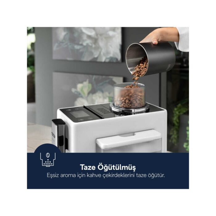 Delonghi Rivelia Serisi EXAM440.55.W Tam Otomatik Kahve Makinesi - Beyaz - Görsel 5