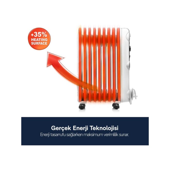 DeLonghi Radyatör 2500 W Güç 12 Dilim Gerçek Enerji Teknolojisi ile Verimli Isıtma - Görsel 4