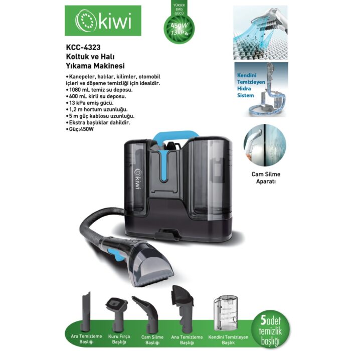 110001190747107.jpg Kiwi Koltuk Halı Yıkama Ve Leke Çıkartma Makinesi KCC-4323 - Görsel 1