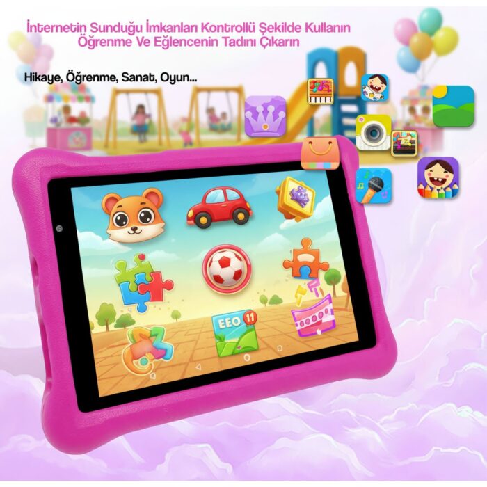 Npo NPK01PRO 8" 1280X800 IPS Ekran 4gb 64GB ANDROID14 A523 2.0ghz Antişok Kılıf Çocuk Tableti - Görsel 4