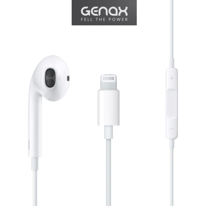 Genax Ergonomik Lightning Kablolu Kulaklık Net ve Temiz Ses - Görsel 3