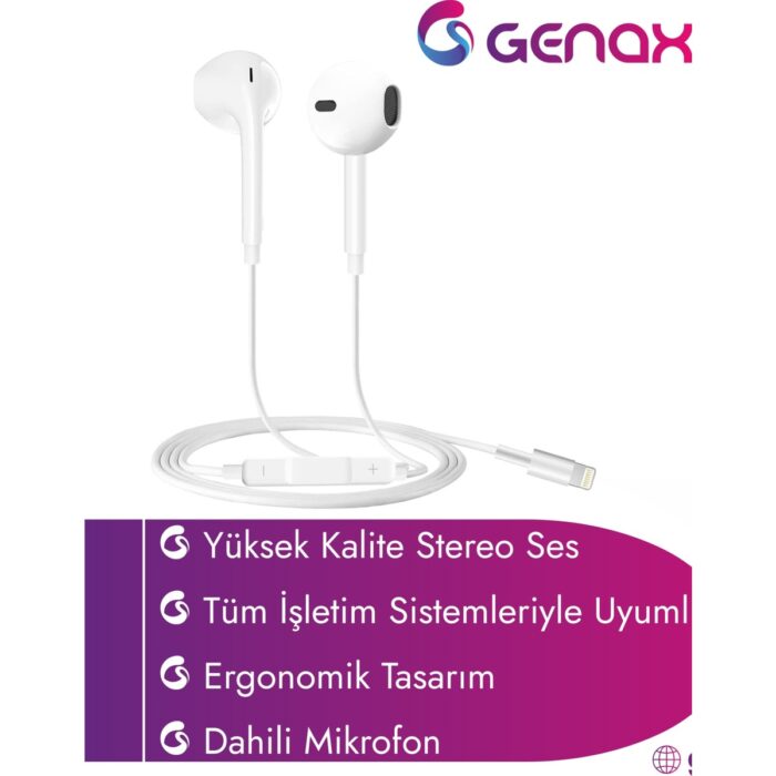 Genax Profesyonel Ses Lightning Bluetooth Kulaklık Stüdyo Kalitesi - Görsel 5