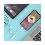 Genax Silikonsuz Lightning Kablolu Kulaklık Gecikmesiz Ses - Görsel 4