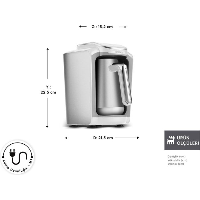 Karaca Hatır Neo Inox Çelik Cezveli Türk Kahve Makinesi White - Görsel 2