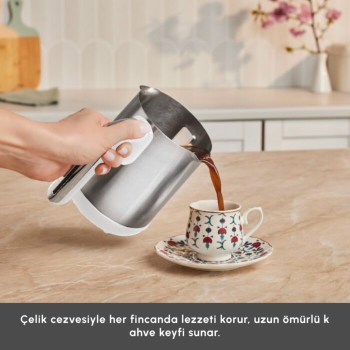 Karaca Hatır Neo Inox Çelik Cezveli Türk Kahve Makinesi White - Görsel 3